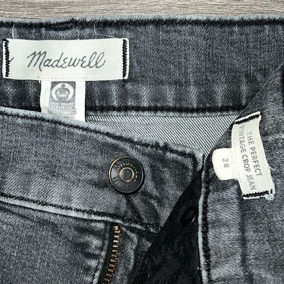 MADEWELL The Perfect Vintage Crop Jeans Size 28 Gray Wash Mom Jeans 90s Retro - Picture 2 of 11